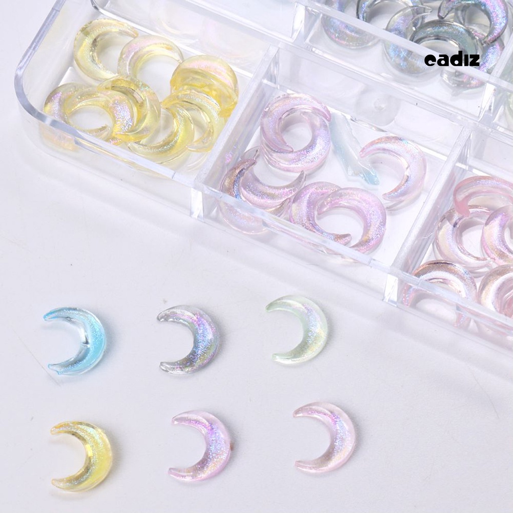 Phụ Kiện Trang Trí Móng Tay Nghệ Thuật Hình Mặt Trăng 3D Bằng Nhựa Resin
