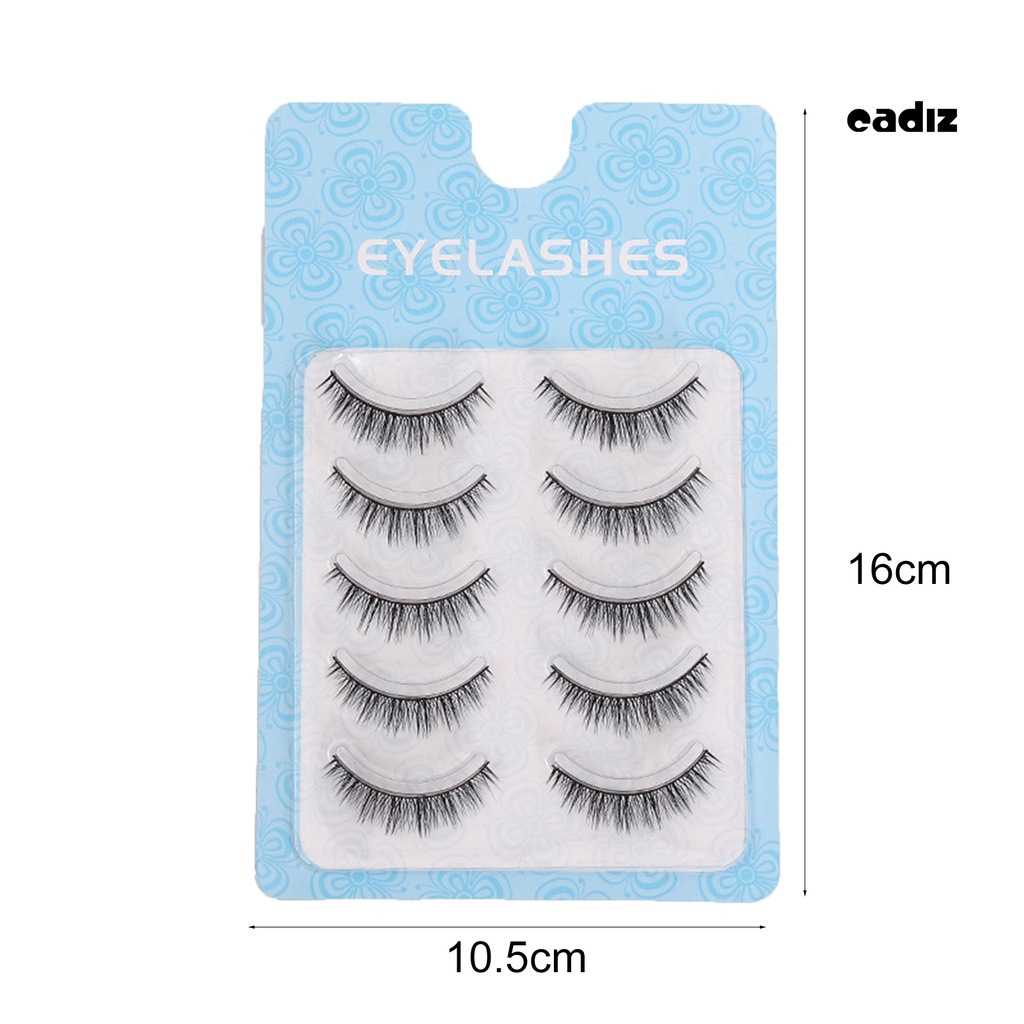 Bộ 5 Cặp Lông Mi Giả Mềm Cong Dày 3D Dùng Trang Điểm Hàng Ngày