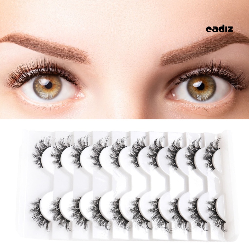 Set 10 Cặp Lông Mi Giả 3D Tạo Hiệu Ứng Trang Điểm Tự Nhiên