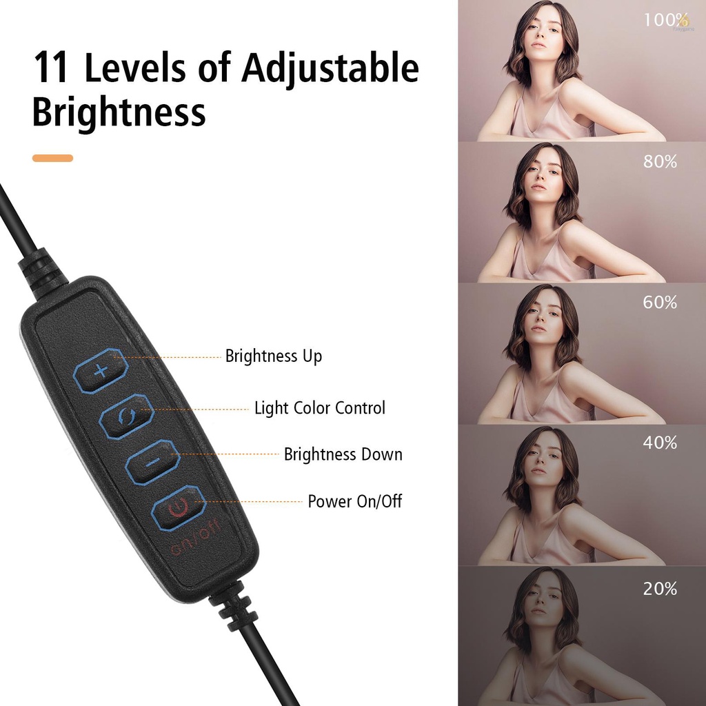 Đèn LED USB 1 * 3200K-5600K + 1 * Tripod Có Thể Mở Rộng + Bộ Lọc Màu Cho Máy Quay Video
