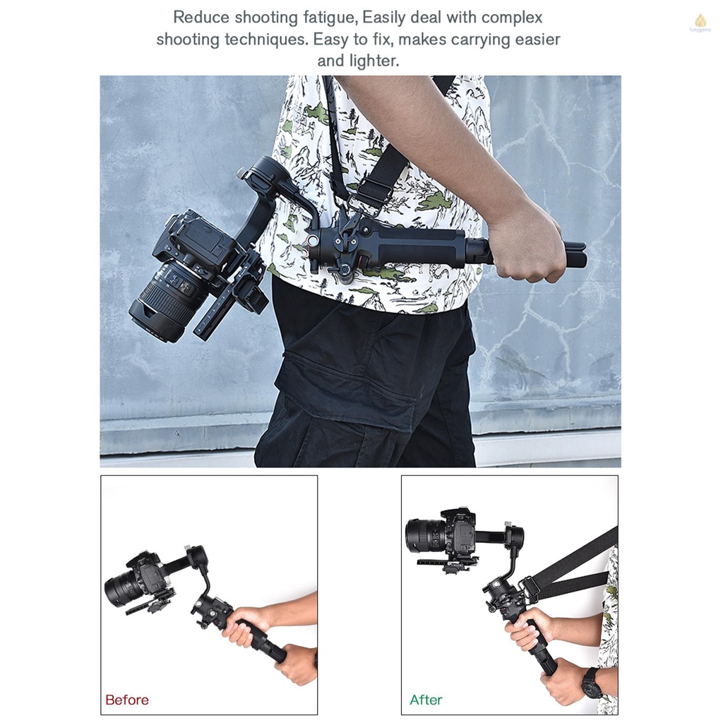 Dây Đeo Vai Ổn Định DJI RS 2 RSC 2 Dày Dặn Chống Trượt Tùy Chỉnh Kèm Ốc Vít M4