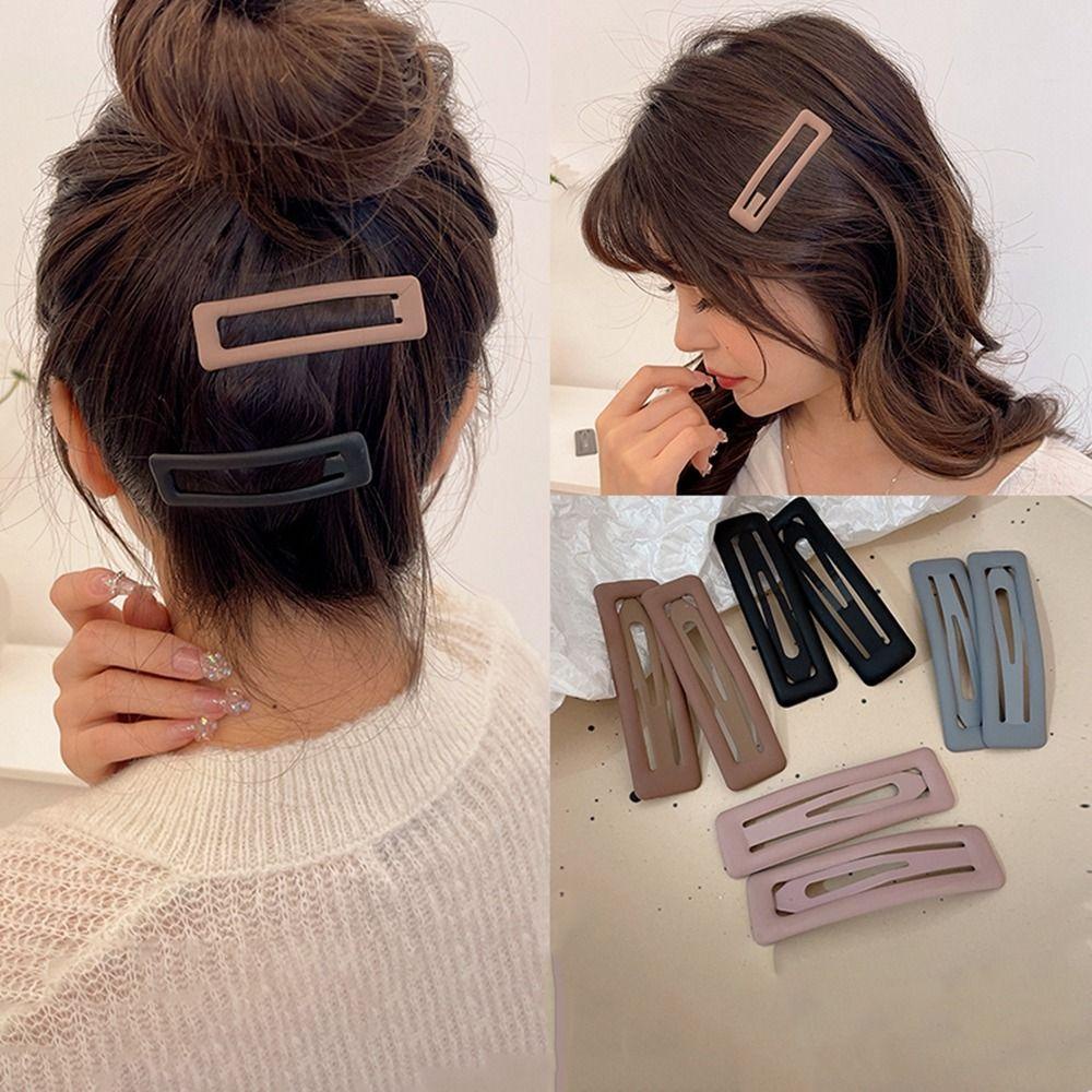 Kẹp Tóc Kim Loại y2k Màu Sắc Kẹo Ngọt Thiết Kế Đơn Giản Sáng Tạo