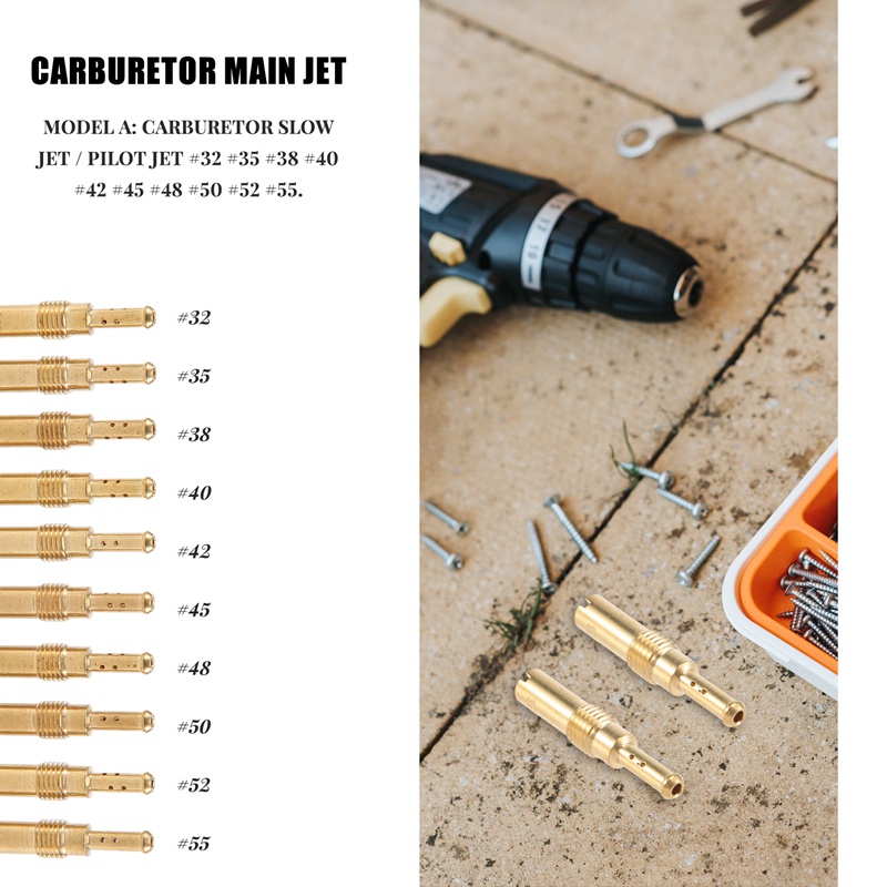 Set 30 Bộ Chế Hòa Khí Chính Và 10 Vòi Phun Chậm Cho PWK Keihin OKO CVK PWM