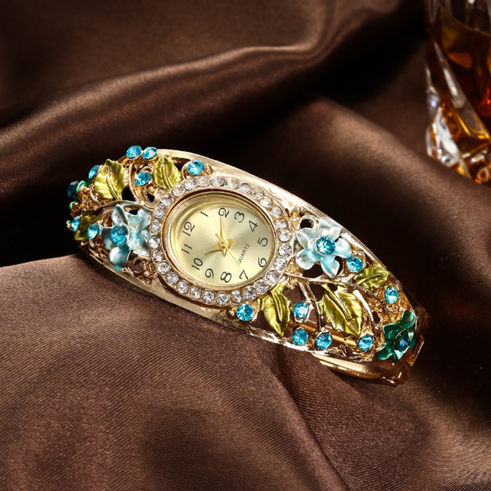 Đồng Hồ Đeo Tay Mặt Oval Đính Đá Thời Trang Dành Cho Nữ