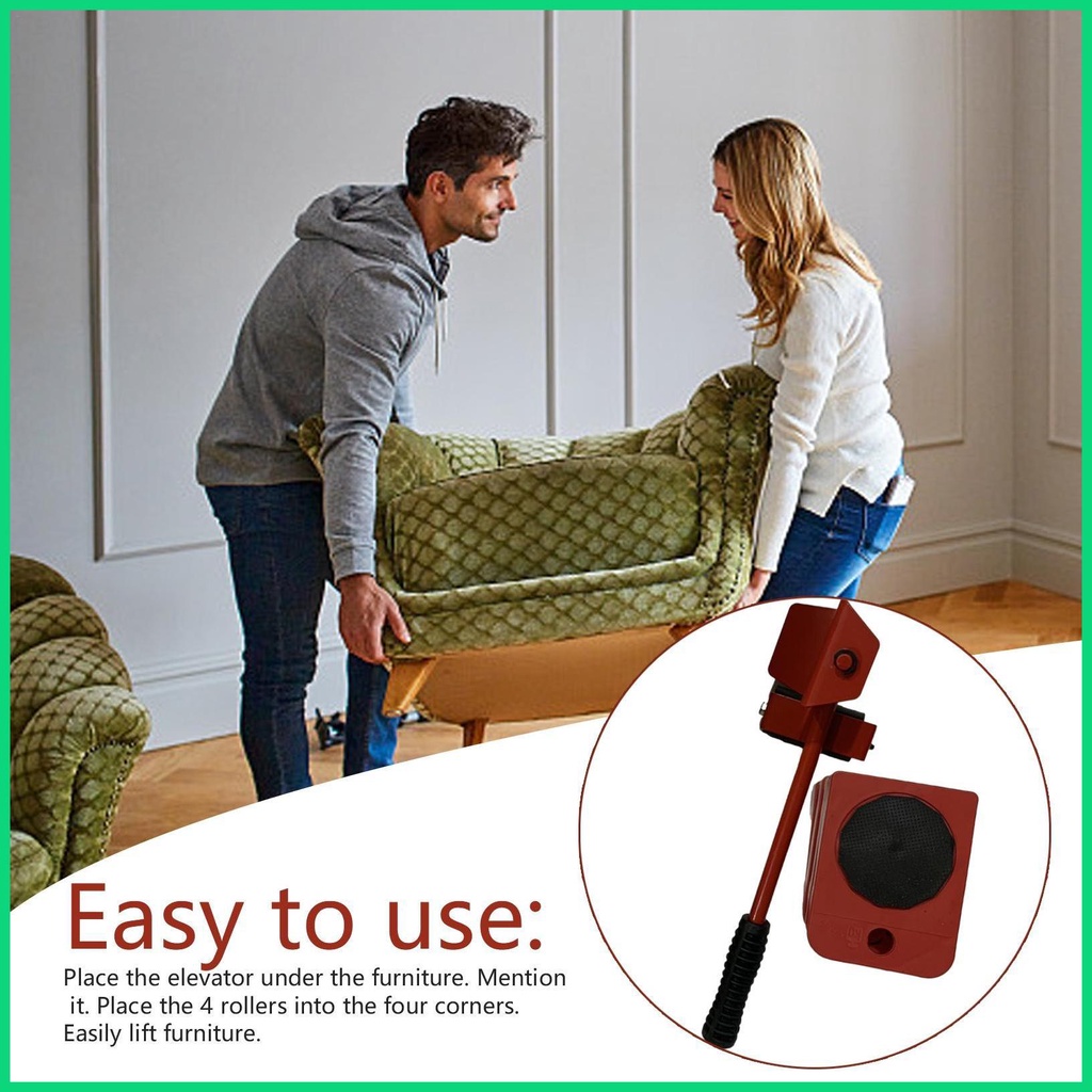 Bộ Dụng Cụ Di Chuyển Đồ Nội Thất Với 4 Thanh Trượt Chịu Tải 220 Lbs