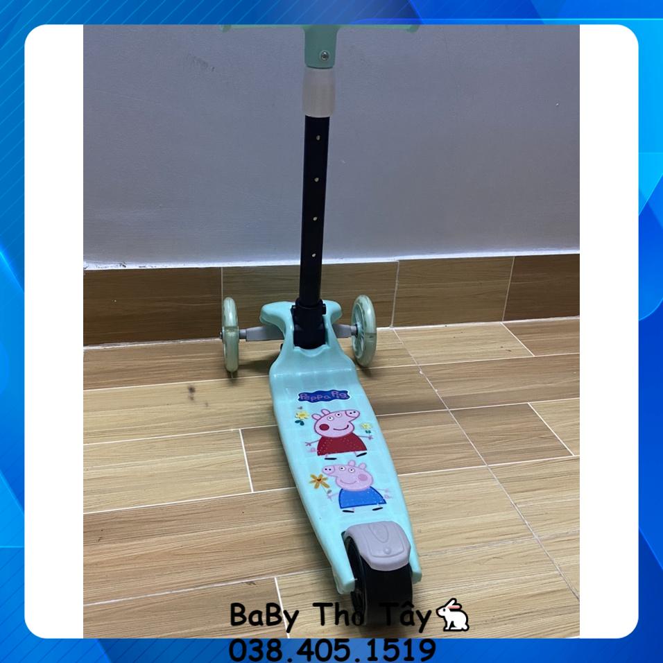 Xe Trượt Scooter cho bé xe scooter  NHỰA trẻ em 3 bánh gấp gọn có đèn phát sáng bền chắc