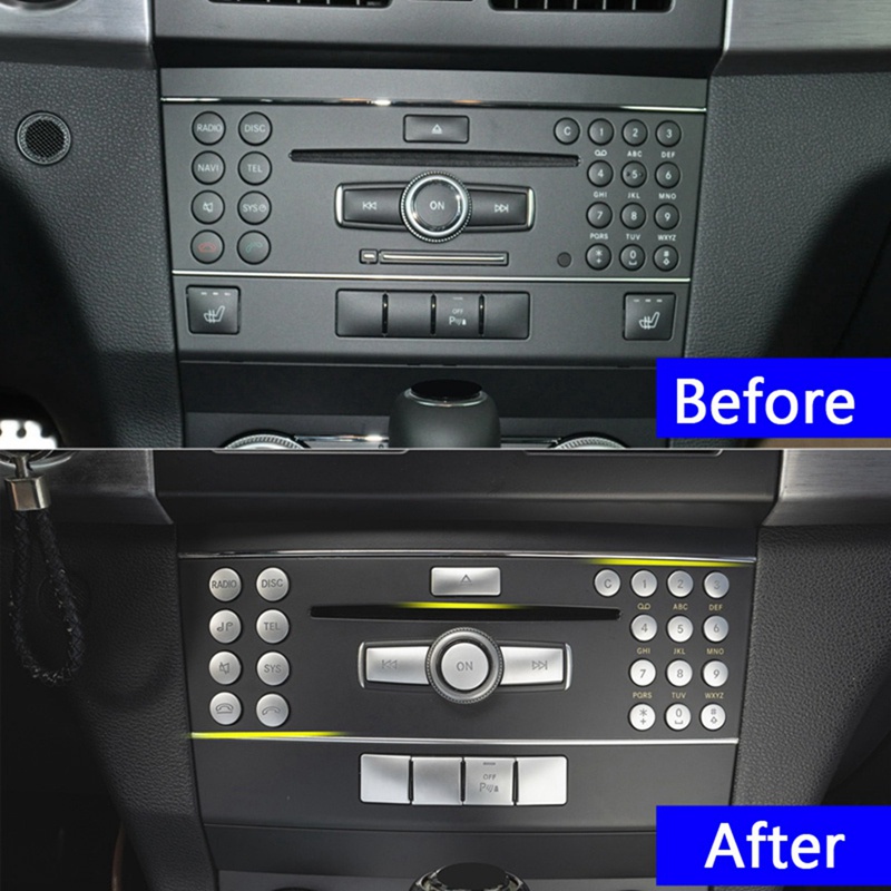 Miếng Dán Bảng Điều Khiển Trung Tâm Đính Kim Sa Cho Mercedes Benz C Class W204 GLK X204