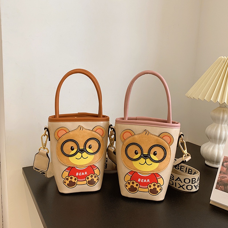 Túi đeo chéoBill bear túi nữ đa năng túi bucket túi xách dễ thương phong cách nước ngoài túi xách nữ nhỏ tươi mát tú