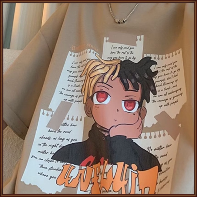 Áo Thun Tay Ngắn Cổ Tròn In Họa Tiết Hoạt Hình Phong Cách Retro Thời Trang Mùa Hè Cho Nam