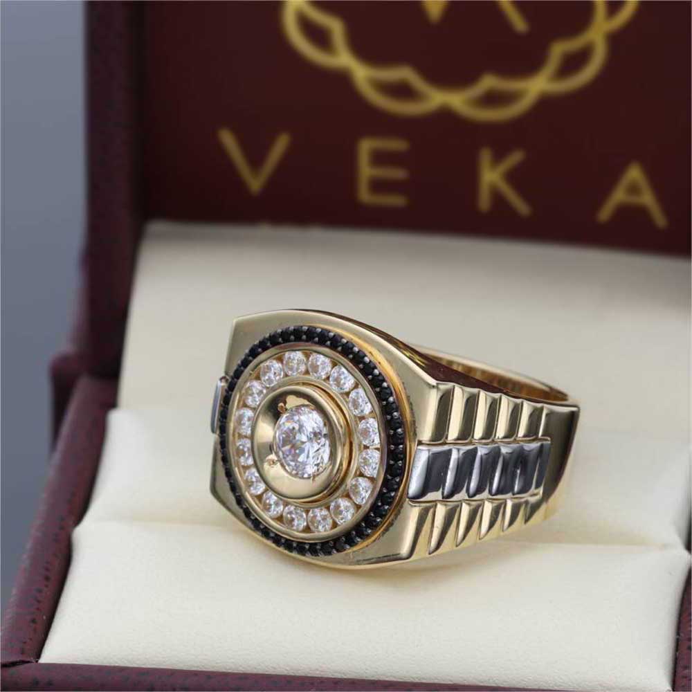 Nhẫn Thép Titan Đính Đá Zircon Sang Trọng Phong Cách Hip Hop Cho Nam