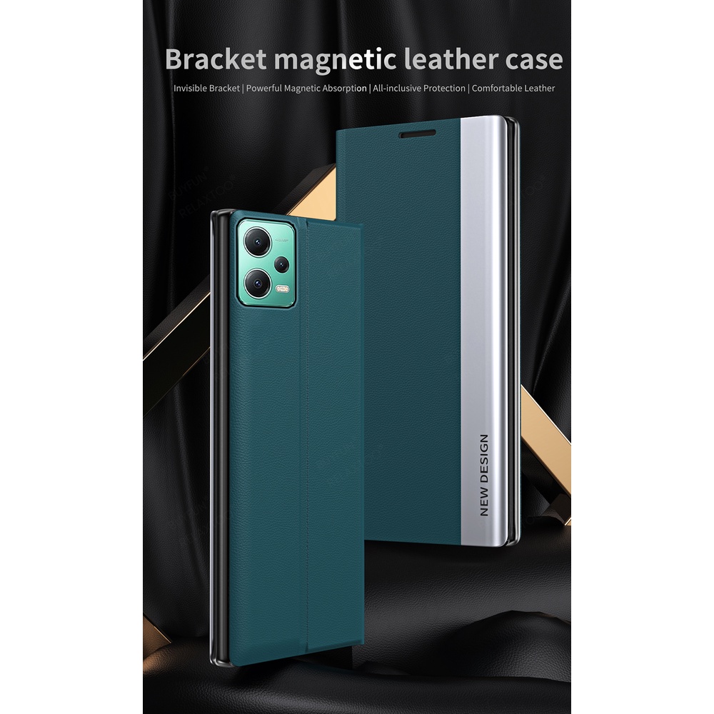 Bao Nắp Gập Chất Giả Da Dập Hình Cây Cho Điện Thoại Xiaomi Redmi Note12 4G Note 12 Pro + Pro Plus 5G 2023