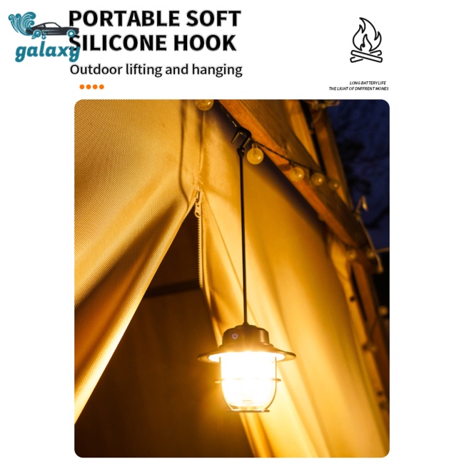 Galaxy Đèn Led Usb Phong Cách Retro Có Tay Cầm Tiện Dụng Mang Theo Du Lịch Cắm Trại