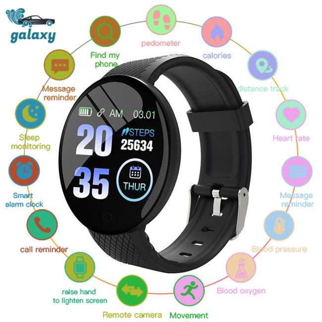 Đồng Hồ Thông Minh Đa Năng Theo Dõi Tình Trạng Sức Khỏe galaxy D18 1.44 Inch