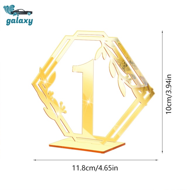 Galaxy Bộ Thẻ Số Để Bàn Hình Lục Giác Bằng Acrylic Trong Suốt