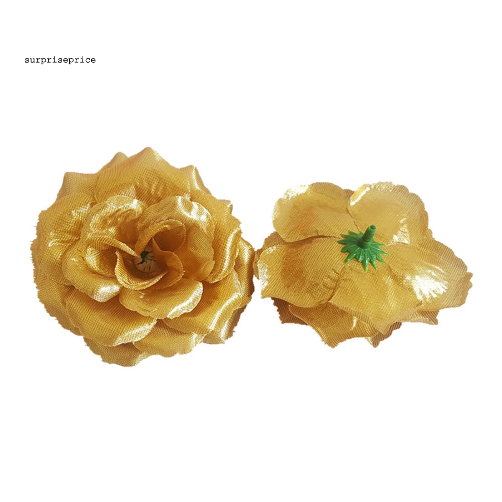 Set 20 Bông Hoa Hồng Vải 8cm Trang Trí Tiệc Cưới