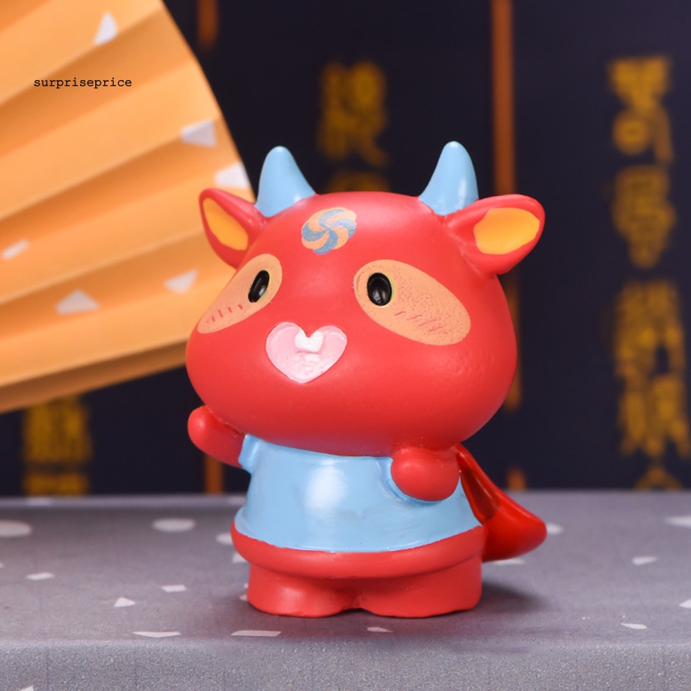 Đồ trang trí Con Trâu May Mắn Mini Bằng Nhựa Ox Buffalo Trang Trí Tiểu Cảnh