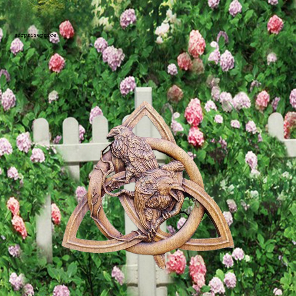 Mô Hình Con Quạ Bằng Nhựa Resin Tinh Tế Dùng Trang Trí Sân Vườn