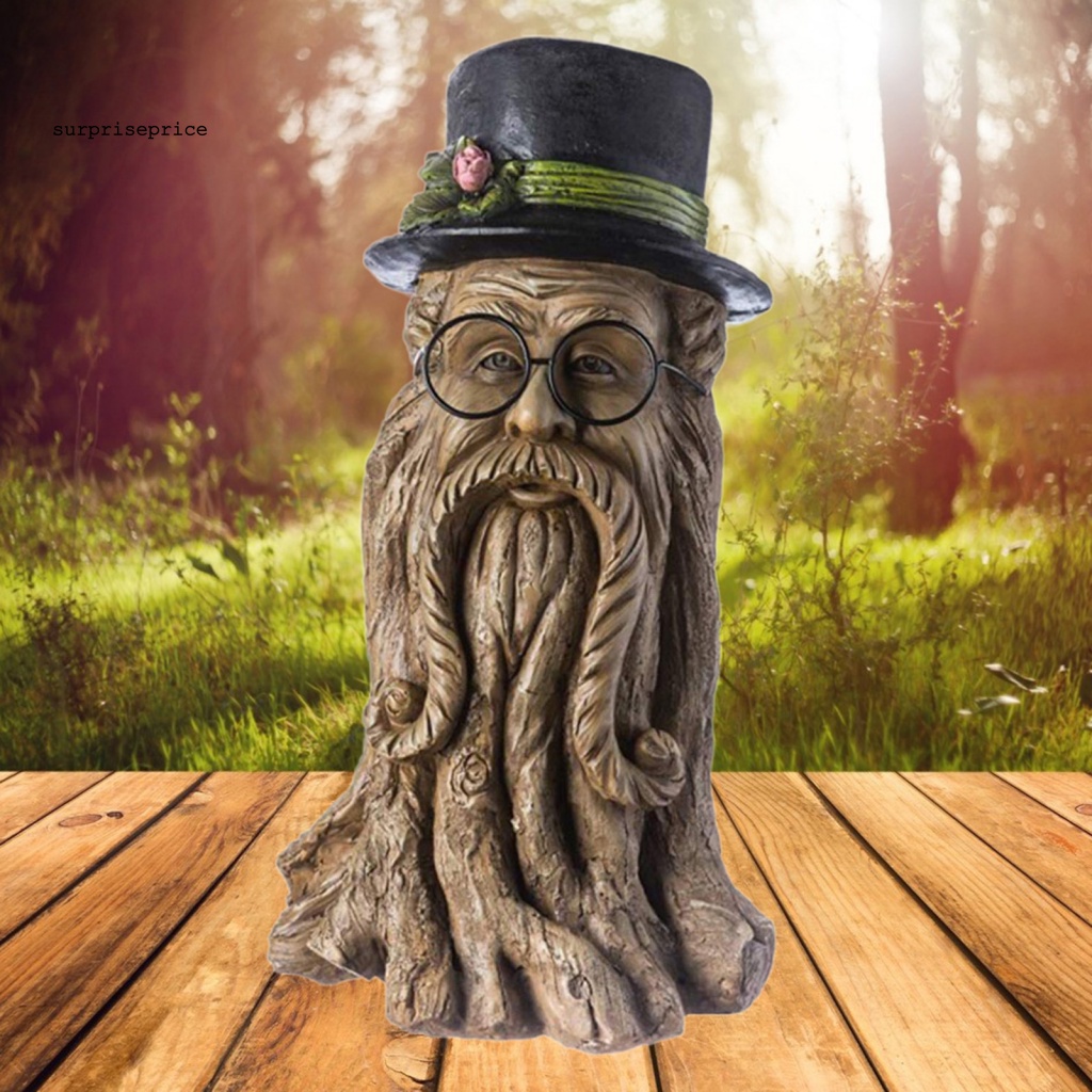 Mô Hình Điêu Khắc Sân Vườn Bằng Nhựa Resin Không Phai Màu Phong Cách Vintage Kèm Mũ