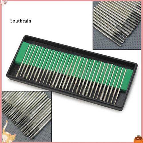 Bộ 30 Mũi Khoan Kim Cương Dùng Chạm Khắc Đá Thủy Tinh / Đá