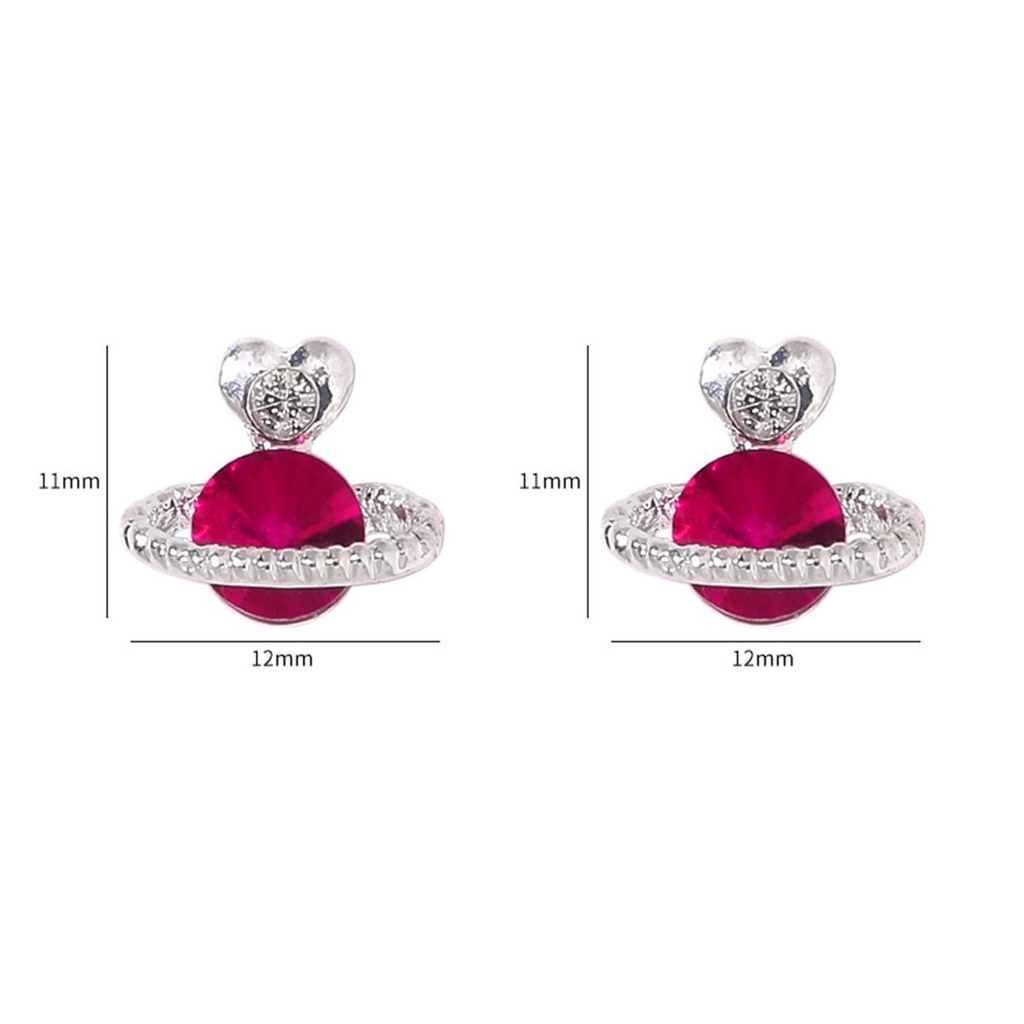 Set 10 Phụ Kiện Trang Trí Móng Tay Hình Trái Tim Hành Tinh 3D DIY