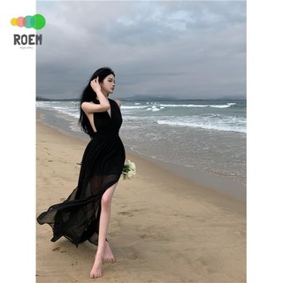 Đầm Voan Cổ Chữ V Khoét Sâu Quyến Rũ Thời Trang Đi Biển