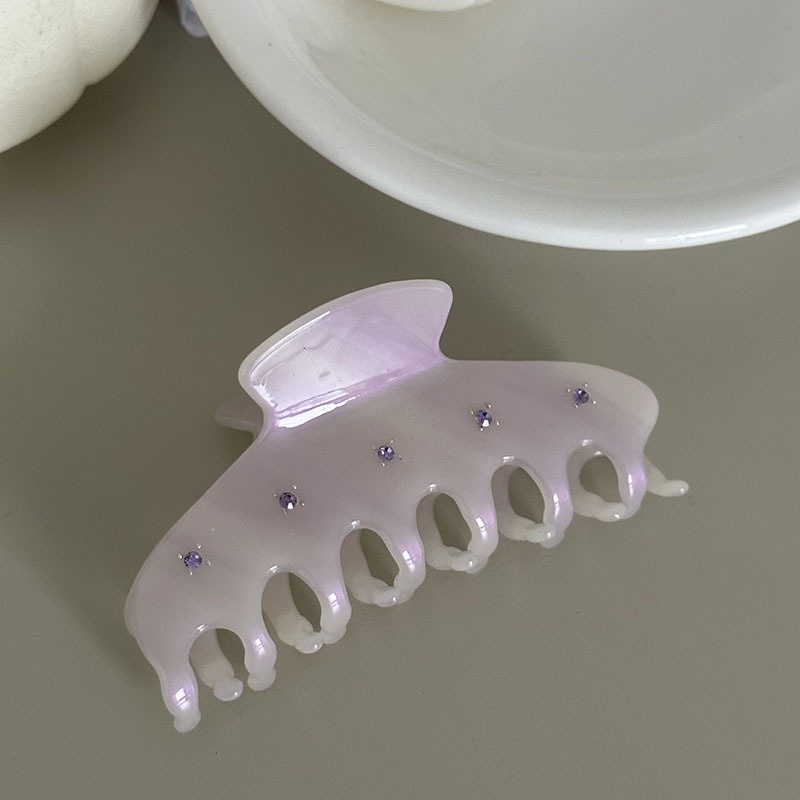 Kẹp Tóc Hình Cá Mập Đính Đá Thạch Anh Màu Be Ngọt Ngào Phong Cách Mới