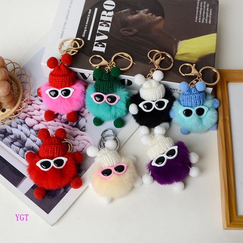 Ygt Móc Khóa Lông Thỏ Nhiều Màu Dễ Thương