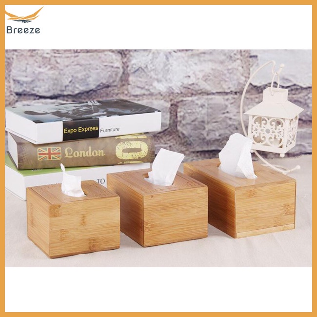 Hộp Đựng Khăn Giấy Bằng Gỗ Tự Nhiên Cho Phòng Tắm / Xe Hơi