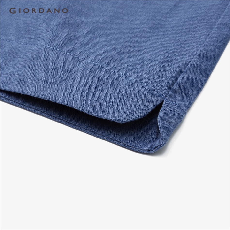 Quần đùi GIORDANO 05403323 vải lanh cotton lưng thun nhẹ dành cho nữ