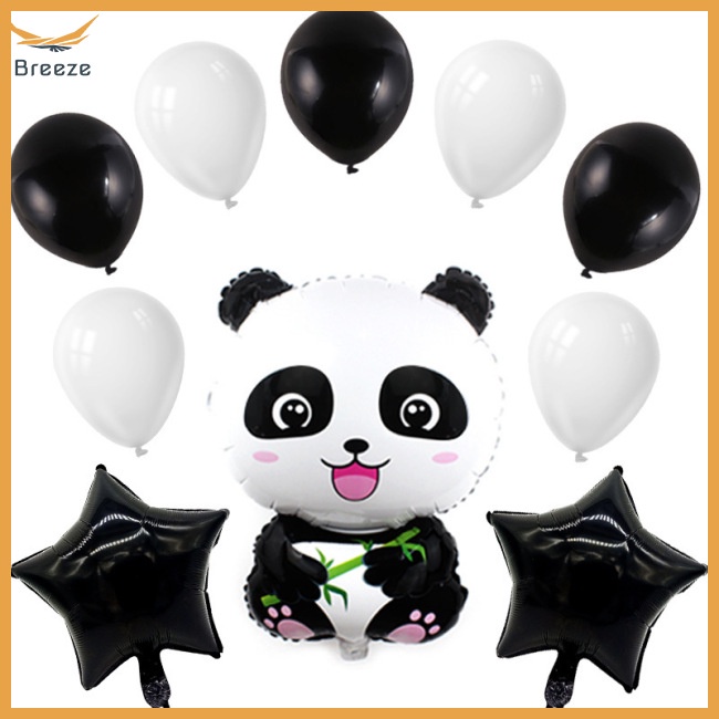 1 Bong Bóng Lá Nhôm Hình Gấu Trúc Hoạt Hình 18inch &amp; 76x49cm Trang Trí Tiệc Sinh Nhật