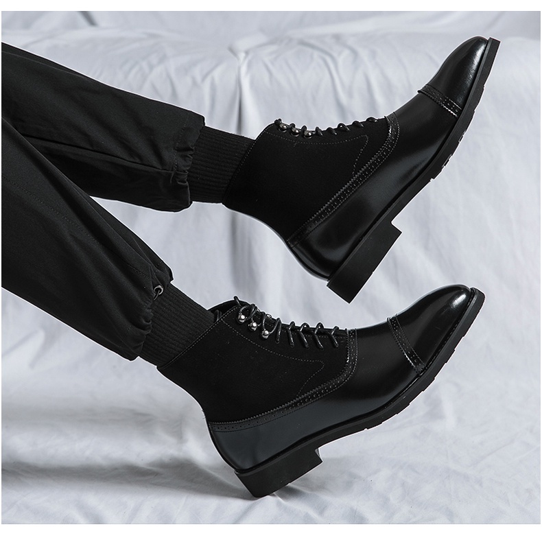 Giày Boot Da Cổ Cao Có Dây BuộC Cho Nam size 38-46