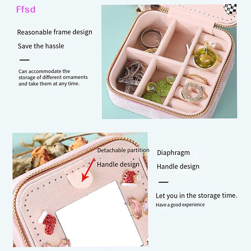 {Ffsd} Hộp Đựng Trang Sức Bằng Vải Nhung Nhỏ Đựng Trang Sức Sắp Xếp Gọn Gàng * Bán Chạy