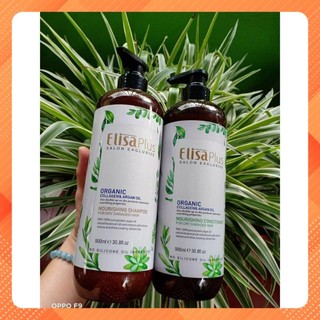 Cặp dầu gội xả dưỡng sinh mềm mượt elisa plus organic 900mlx2