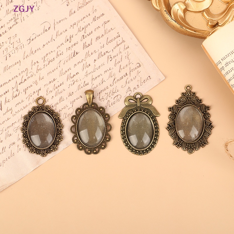 Set 10 Mặt Dây Chuyền Hình Oval 18 * 25MM Phong Cách Cổ Điển Mới