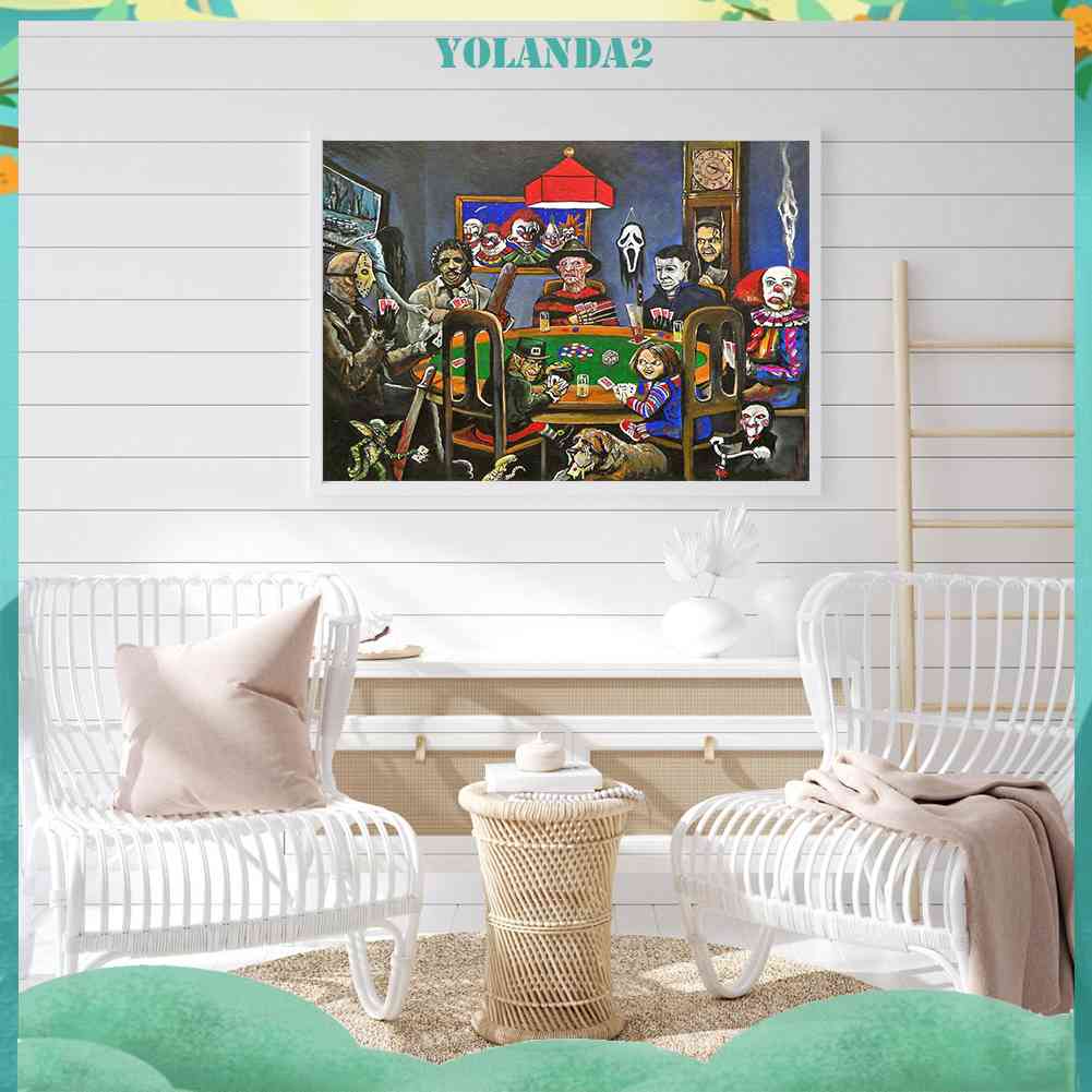 Tranh Đính Đá Kim Cương Toàn Bộ 5D DIY Hình Vẽ Kinh Dị Trang Trí Nhà Cửa