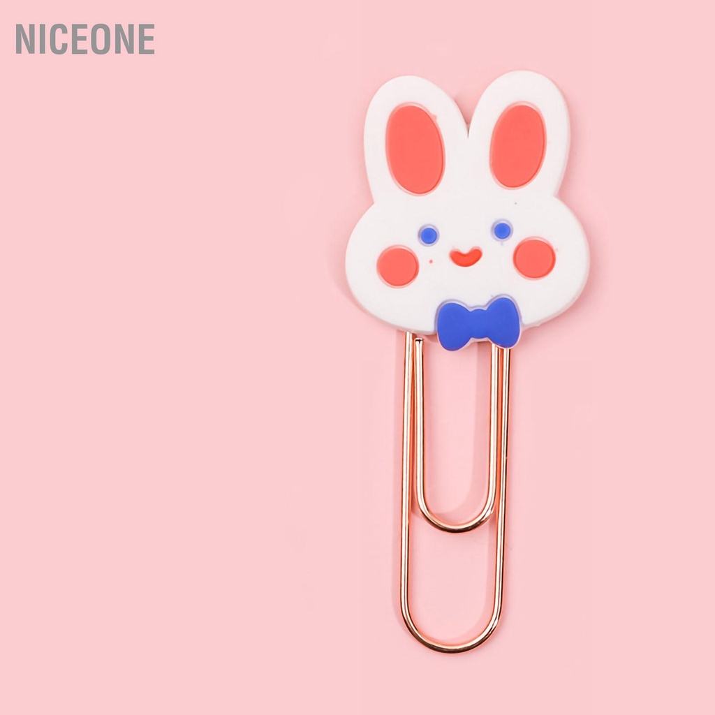 NiceOne  Kẹp đánh dấu trang Hoạt hình dễ thương Kim loại Cao su mềm Nhẹ văn phòng di động để phân