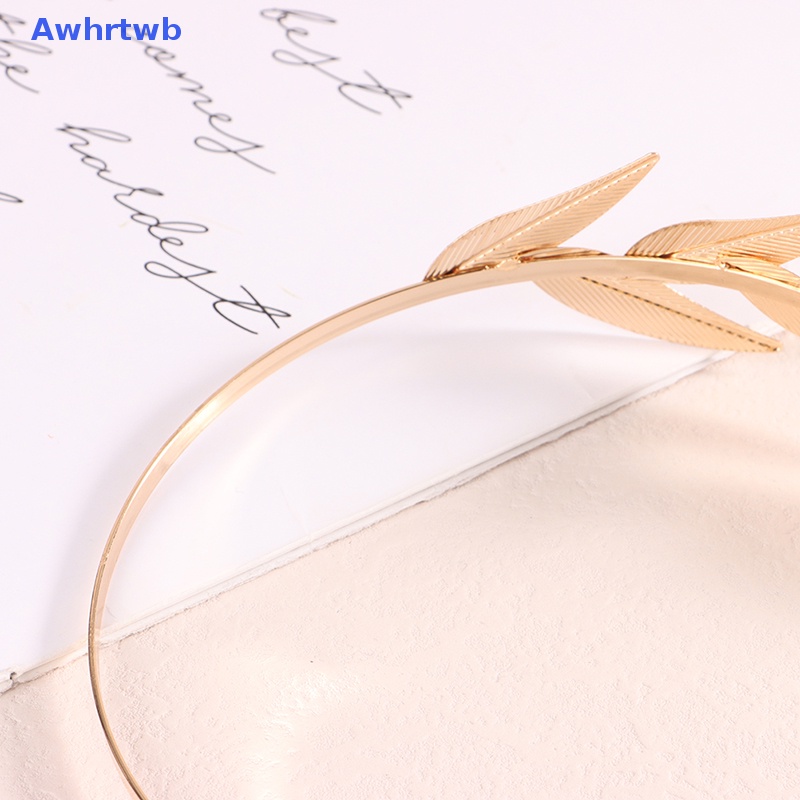 Băng Đô Cài Tóc Bằng Kim Loại Hình Chiếc Lá Màu Vàng Thanh Lịch Cho Cô Dâu Mới