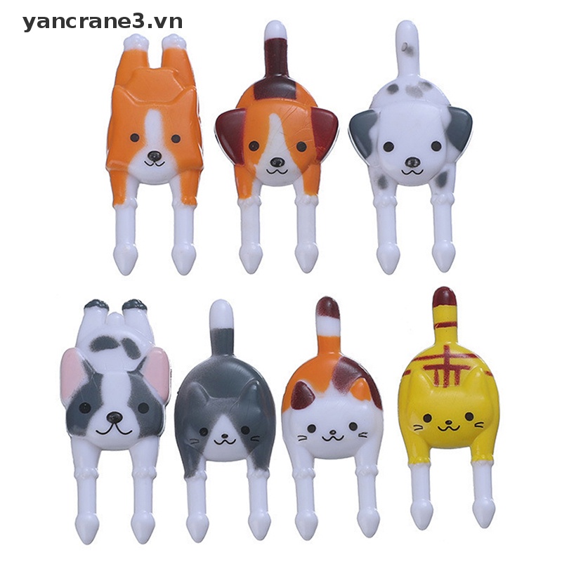 Bộ 7 Nĩa Ăn Trái Cây / Thức Ăn Vặt Mini Hình Động Vật Hoạt Hình Dễ Thương Cho Bé {yancrane3.vn}