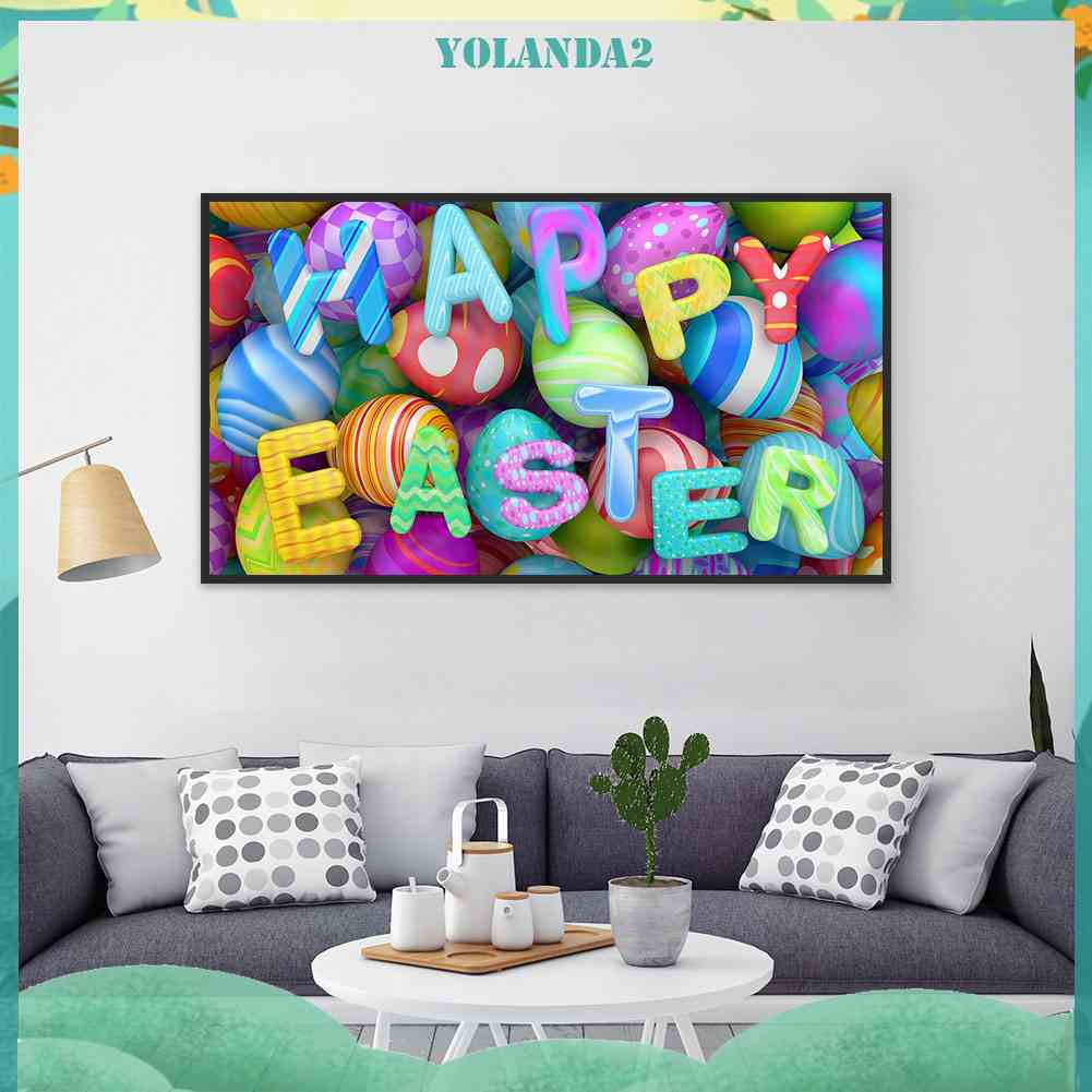 Tranh Đính Đá Kim Cương Toàn Bộ 5D DIY Hình Trứng Phục Sinh