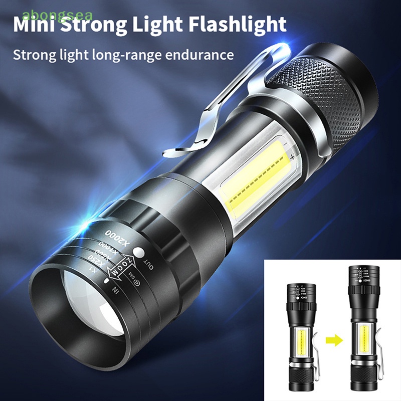 Đèn Pin LED Mini Bongsea Chống Thấm Nước Sạc USB Chất Lượng Cao