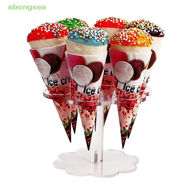 1 Giá Đỡ Bánh Kem Hình Nón Bằng Acrylic Trong Suốt