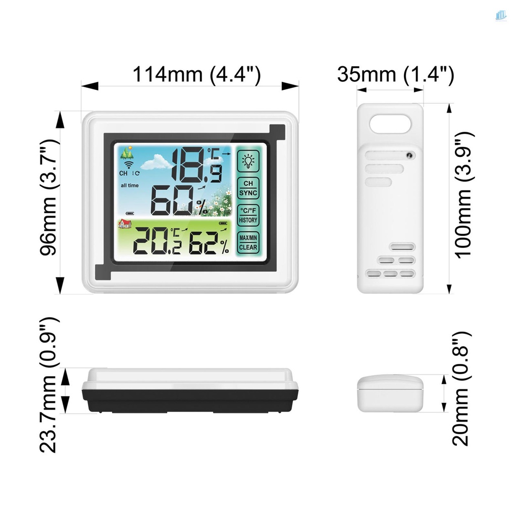 Đồng Hồ Đo Nhiệt Độ Không Dây Kỹ Thuật Số Cho smartwatchinone Trong Nhà / Ngoài Trời