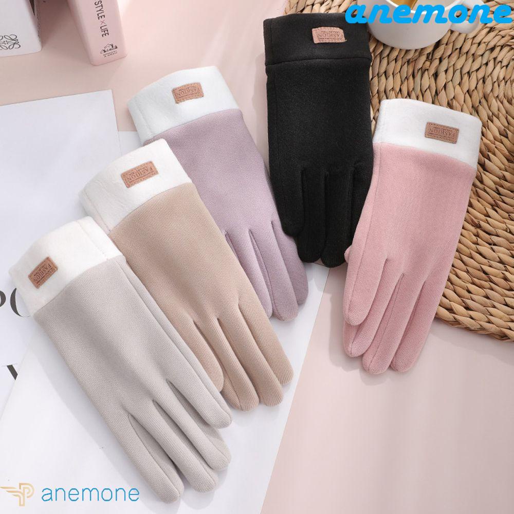 Găng Tay Lái Xe Màu Trơn Ấm Áp Thoáng Khí Thời Trang Cho Nữ