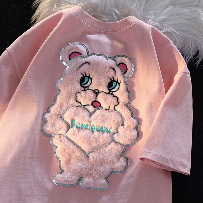 Áo Thun Tay Ngắn Chất Liệu 100% Cotton Cao Cấp Thời Trang Theo Phong Cách Hàn Quốc Cho Nữ