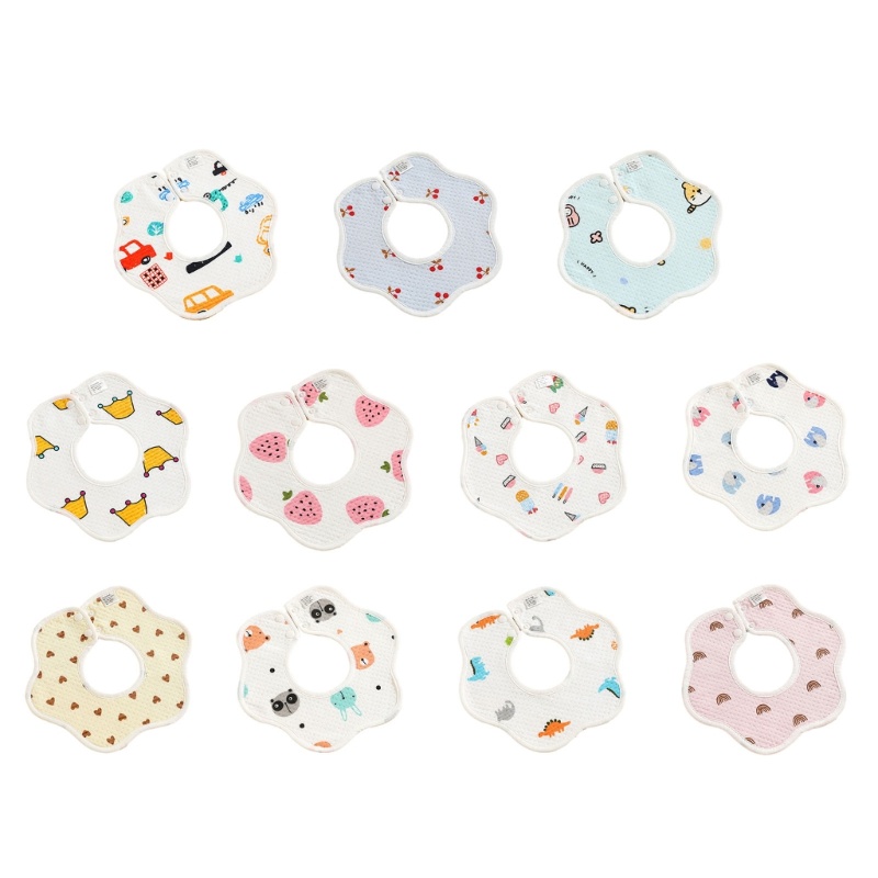 Baby Petal Bibs Cotton Soft & Absorbent Baby Bibs for Boys & Girls Teething