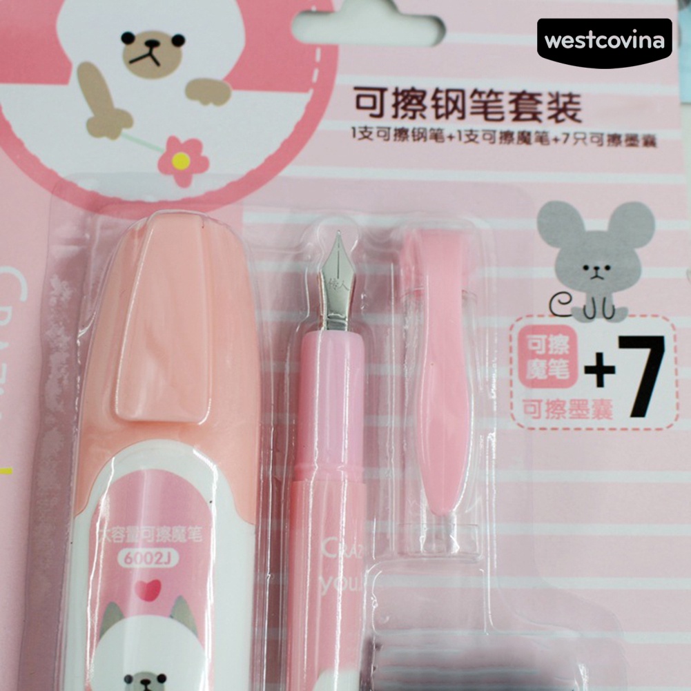 [COD]♪Bút Máy Ngòi Lớn Kèm 7 Lõi Mực Thay Thế