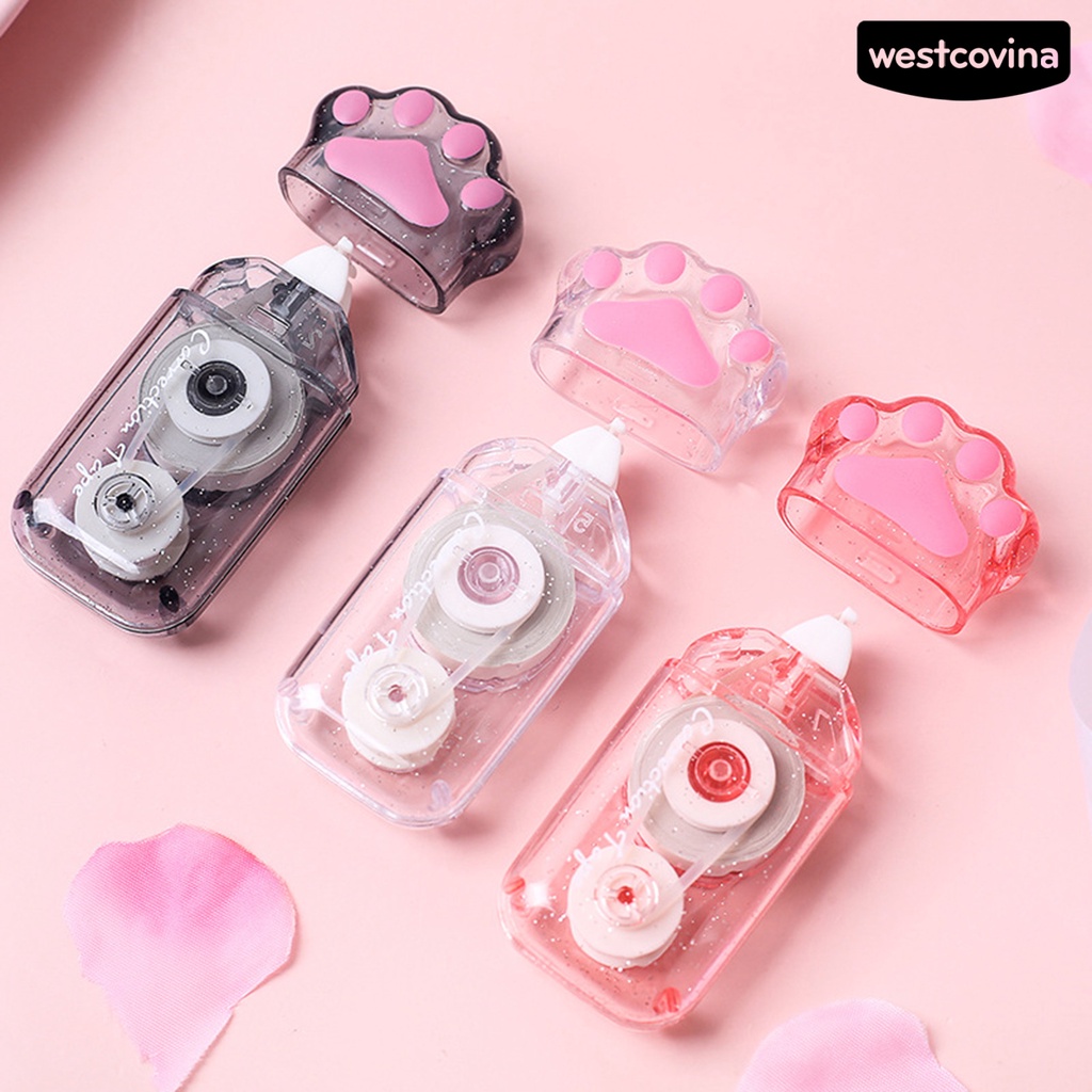 [COD]♪Băng Keo Chỉnh Sửa Tư Thế Dạng Trượt Bằng Nhựa Trong Suốt Hình Chân Mèo Màu Trắng