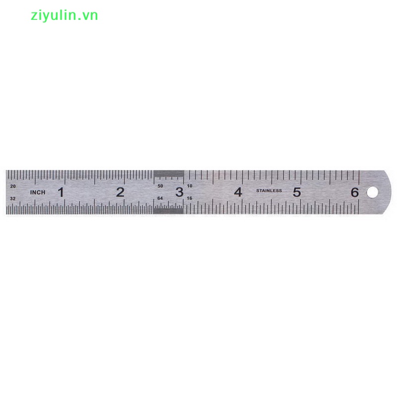 Thước Đo Thẳng Bằng Thép Không Gỉ Hai Mặt 15cm 6 Inch