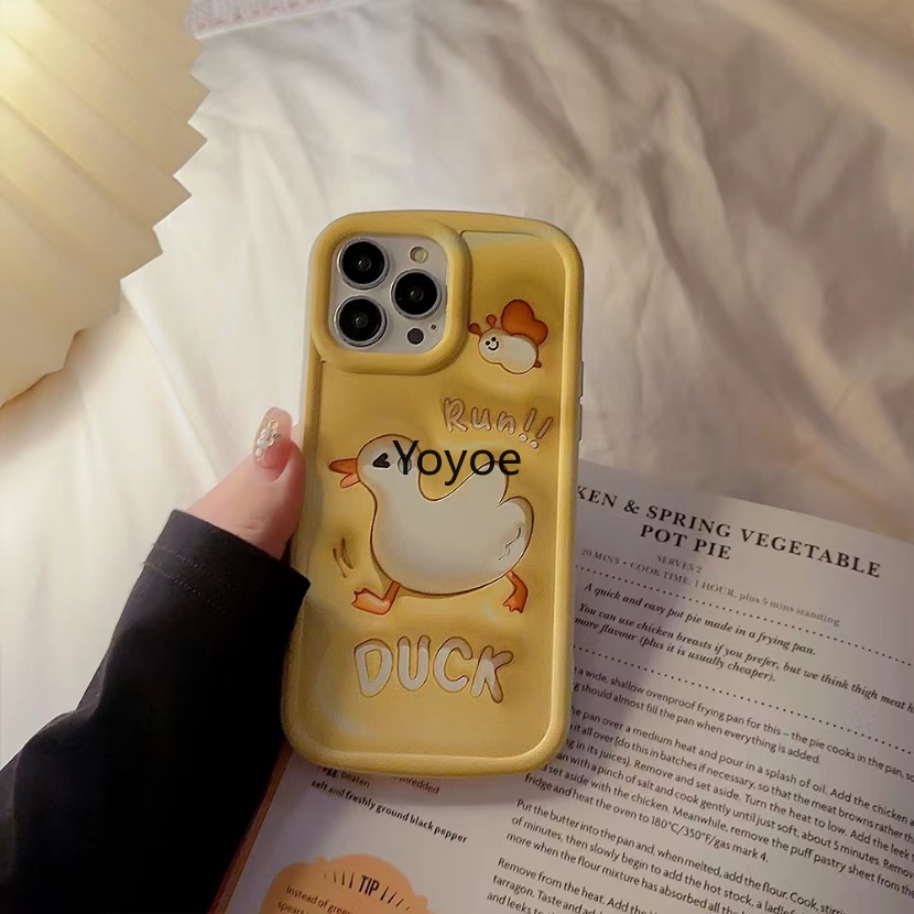 Ốp Điện Thoại Silicon Mềm Chống Sốc Họa Tiết Chú Vịt Vàng Thời Trang Cho IPhone 14 Plus 14 13 12 11 Pro Max