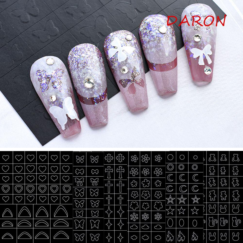 Khuôn Trang Trí Móng Tay Hình Đám Mây / Ngôi Sao / Trái Tim Dạng Trượt Tự Dính Cho Salon